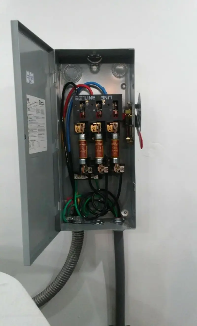 Three-phase disconnect switch installed for Electrical Wiring & Rewiring in Bryan
